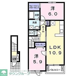 モアニケアラ 2LDKの間取図画像