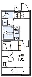 レオパレスコージー幕張 1Kの間取図画像
