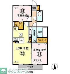 ピエスクレール 2LDKの間取図画像
