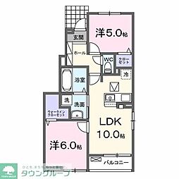 オークレールA 2LDKの間取図画像