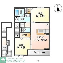 サニーウェルハヤノ 2LDKの間取図画像
