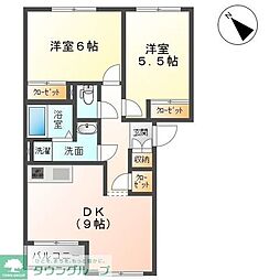 グランディール 2DKの間取図画像