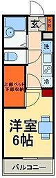 レオパレスアリビオ 1Kの間取図画像