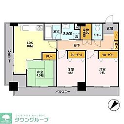 オーシャンビュー壱番館 3LDKの間取図画像