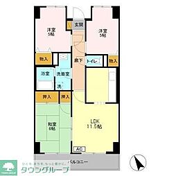 オーシャンビュー弐番館 3LDKの間取図画像