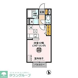 ヴィラパーチェ ワンルームの間取図画像