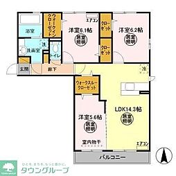 プレミアーレ 3LDKの間取図画像