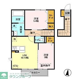 アンリッシュ 2LDKの間取図画像