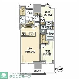 幕張ベイパークライズゲートタワー 2LDKの間取図画像