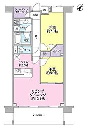アリーム稲毛海岸 2LDKの間取図画像
