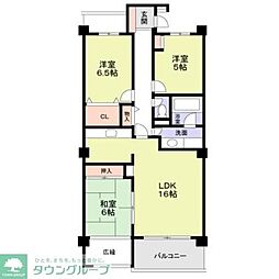 ビラ園生 3LDKの間取図画像