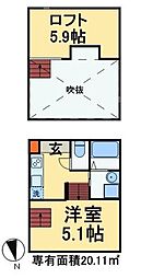 ルミエール ワンルームの間取図画像