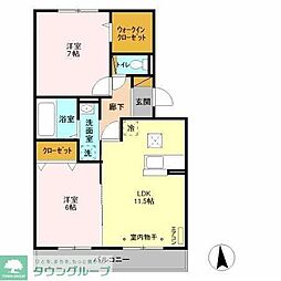 ハイツバンビス 2LDKの間取図画像