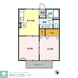 リヴェール 2DKの間取図画像