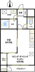 リバティー寿 1LDKの間取図画像