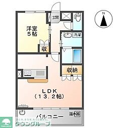 ベルクレスト 1LDKの間取図画像