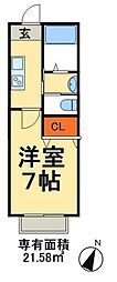 アルカ蘇我 1Kの間取図画像