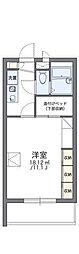 レオパレスリベェール 1Kの間取図画像