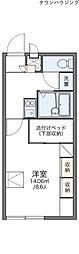 レオパレスシャトーB 1Kの間取図画像