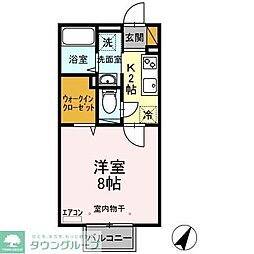 グランフェルト 1Kの間取図画像
