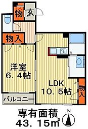 Prendre 1LDKの間取図画像