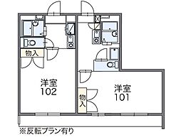 レオパレスサナロA 1Kの間取図画像