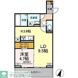 D-SOLACE末広4丁目 1LDKの間取図画像