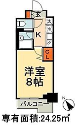 ParkAxis千葉 1Kの間取図画像