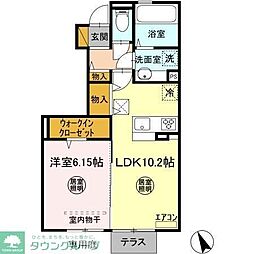 ディアコート五井 1LDKの間取図画像