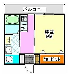 Minyl轟 1Kの間取図画像