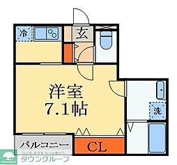 仮)蘇我宮新築アパート 1Kの間取図画像