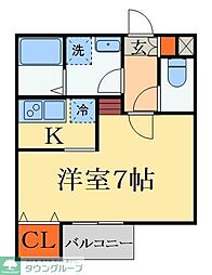仮)蘇我宮新築アパート 1Kの間取図画像