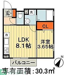 グランドソレーユ 1LDKの間取図画像