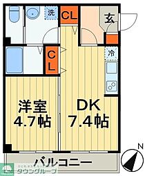 シトラスユノス京葉蘇我 1DKの間取図画像