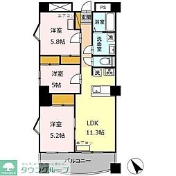 グリーンパークおゆみ野 3LDKの間取図画像