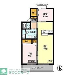 パークヒル 2LDKの間取図画像