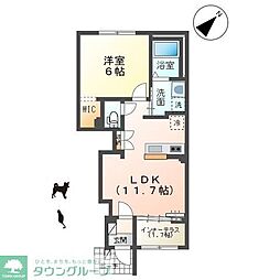 八街市八街ほアパート 1LDKの間取図画像