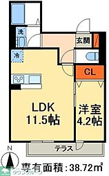 カーサスミレセグンダ 1LDKの間取図画像