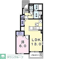 スプリングガーデンB 1LDKの間取図画像