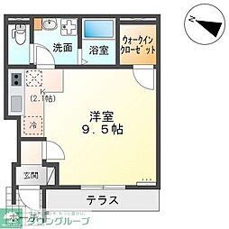 リバティハイム 1Kの間取図画像