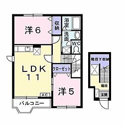 フィオーレ・1 2LDKの間取図画像