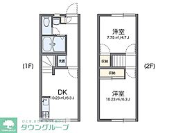 レオパレスドリーム 2DKの間取図画像