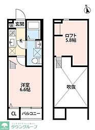 エスペランサAK松波 1Kの間取図画像