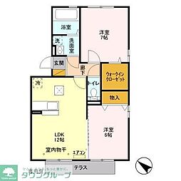 スプリングフォレストB棟 2LDKの間取図画像