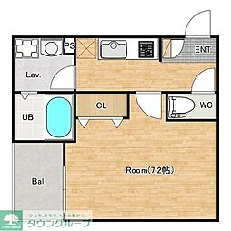 ジーメゾン千葉浜野レヴィアン 1Kの間取図画像