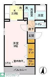 グローリア 1Kの間取図画像