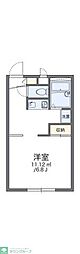 レオパレスクレストD 1Kの間取図画像