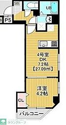 カイテキースV 1DKの間取図画像