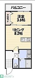 千葉市稲毛区小仲台7丁目アパート 1LDKの間取図画像