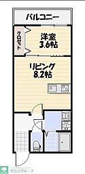 千葉市稲毛区小仲台7丁目アパート 1LDKの間取図画像